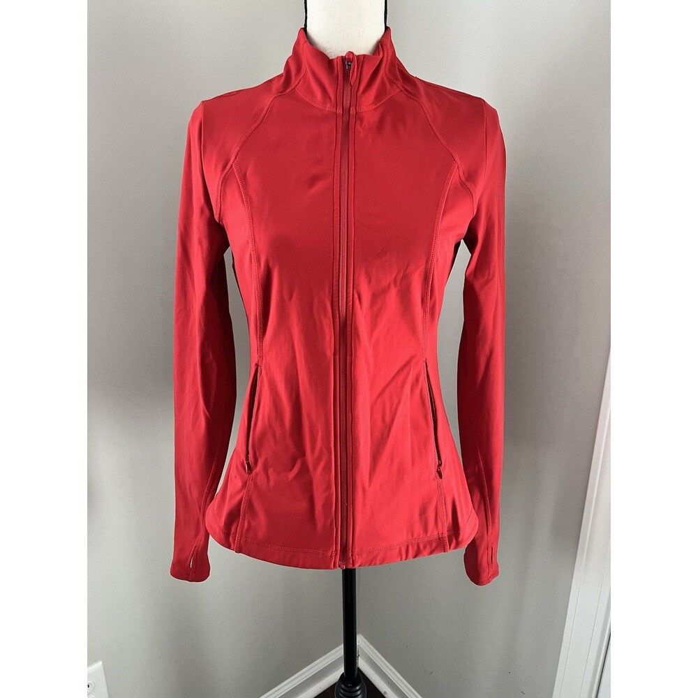 Sweaty Betty Power Jacket Red Fitted Full Zip Size Medium EUC